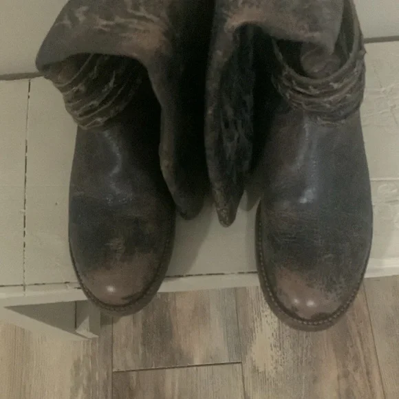 Bed Stu 8 black leather distressed 2 zippers - Picture 3 of 9